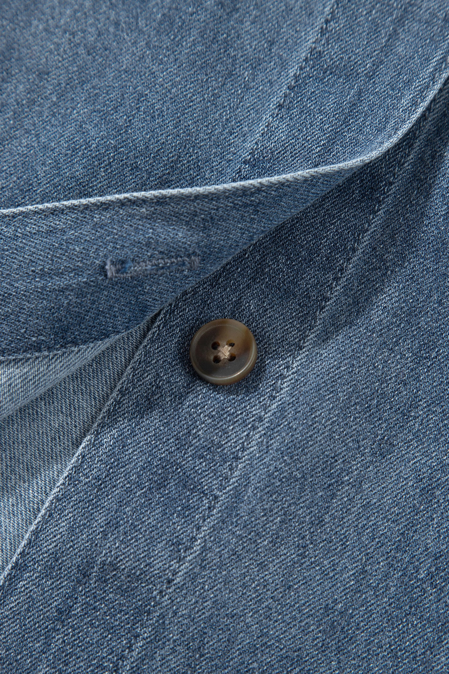 Color Block Pocket Detail Casual Button Down Denim Shirt – Sky Blue