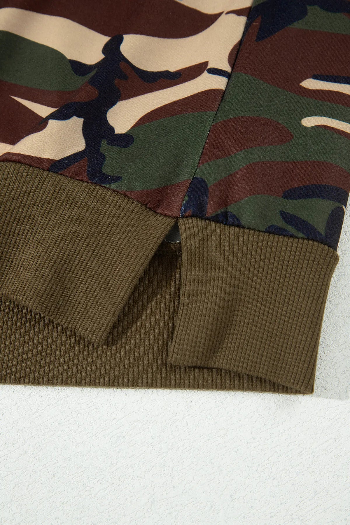 Camouflage Print Round Neck Baggy Pullover Sweatshirt – Multicolour