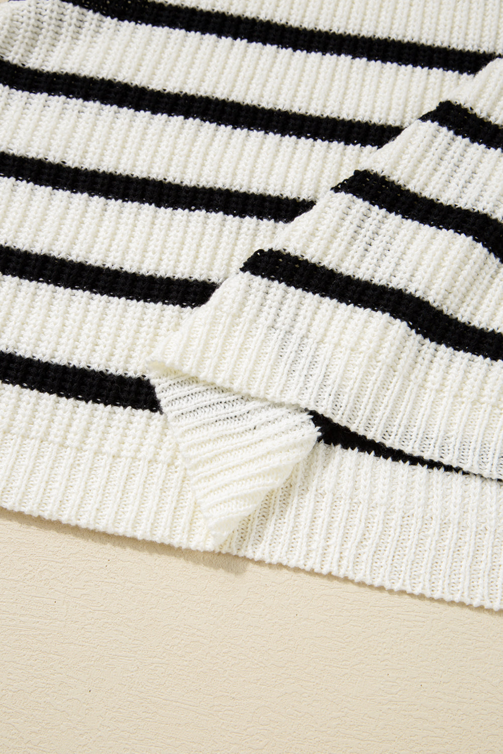 Black Stripe Knit Drawstring Detail Sleeveless Dress eAura