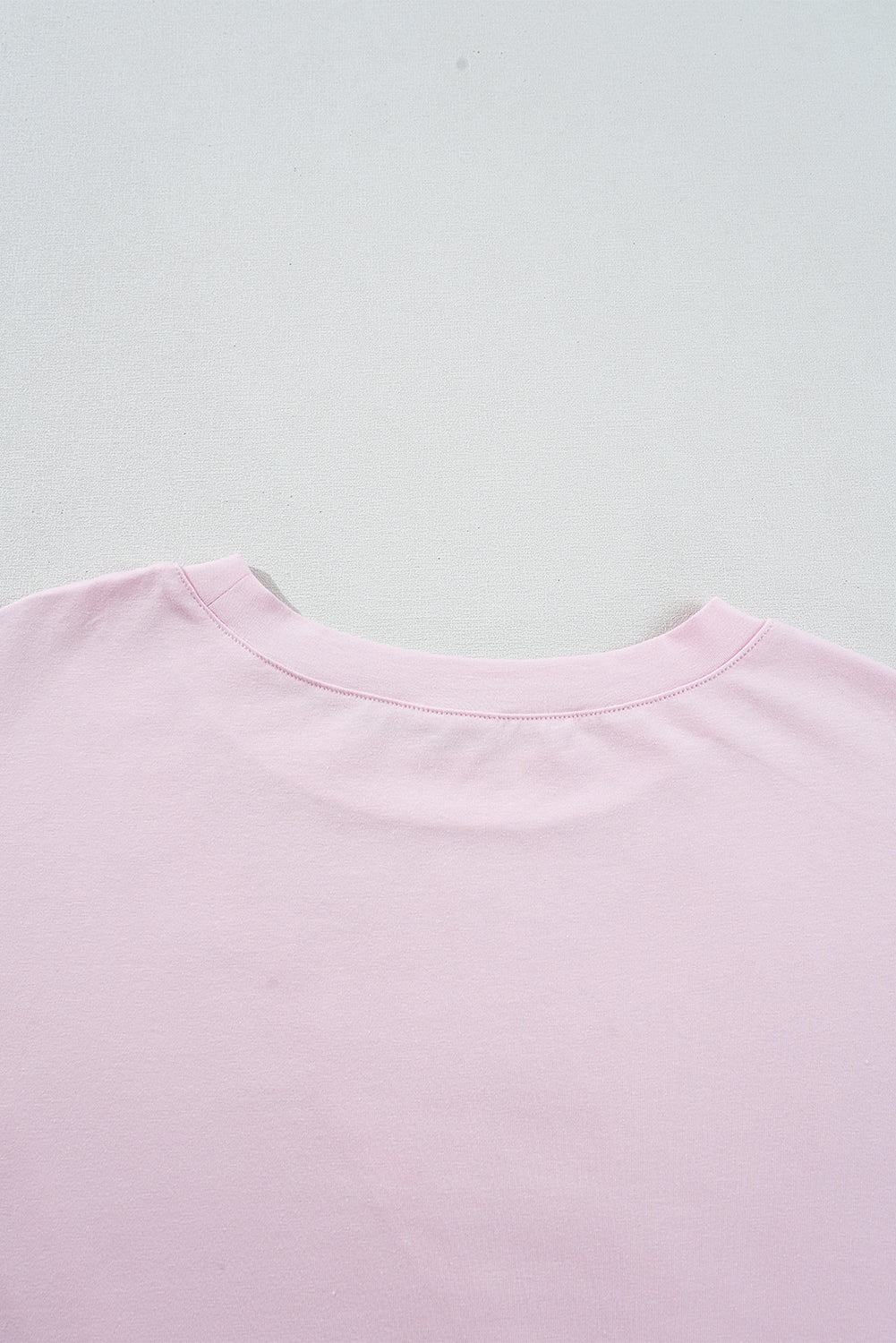 Pink Colour Block Patchwork Seamed Crewneck T Shirt eAura