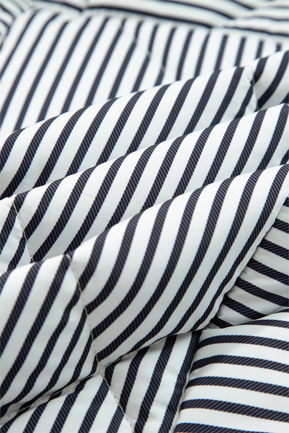 Brown Stripe Contrast Trim Snap Button Collared Vest - eAura