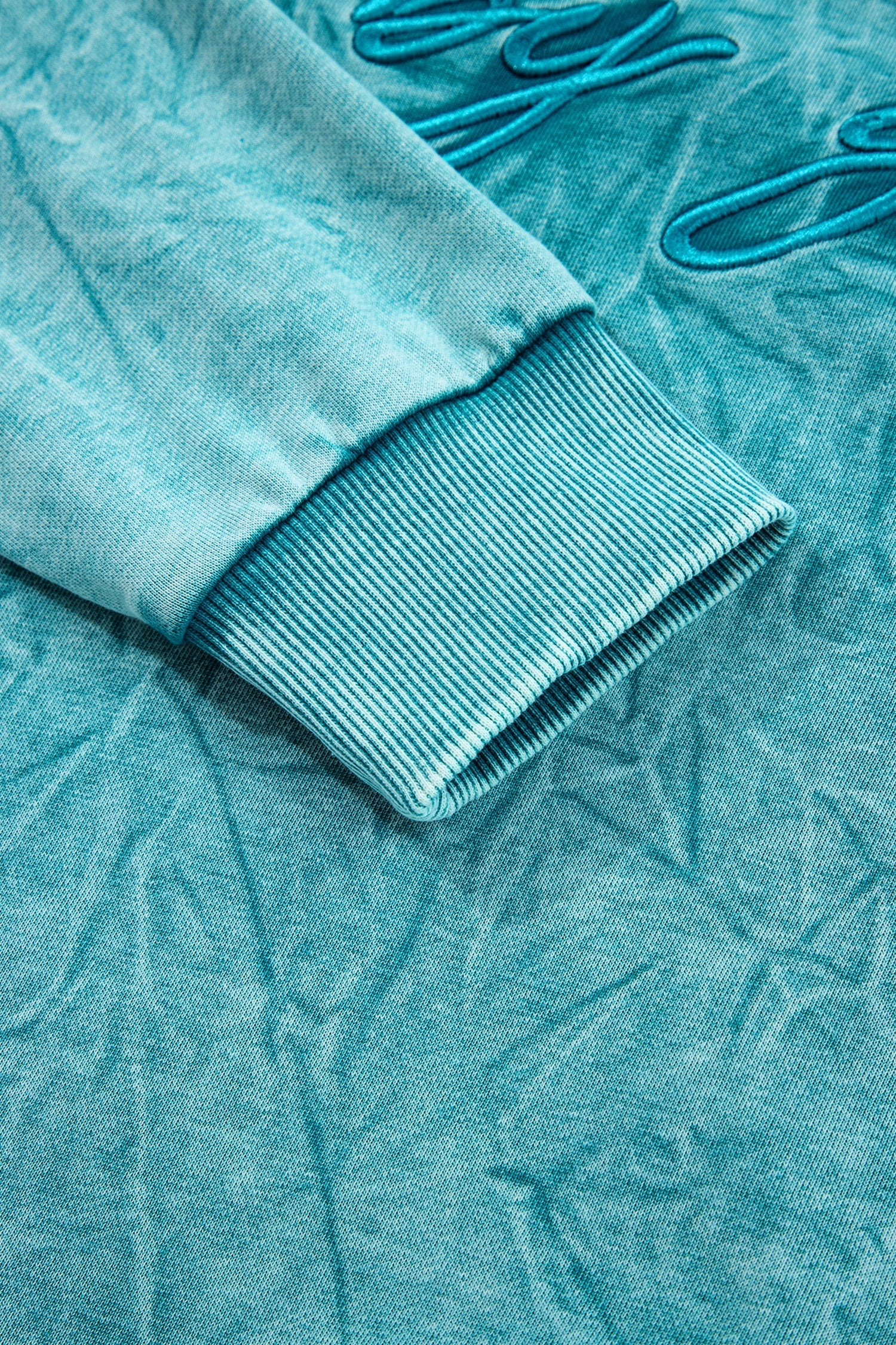 "Saved By Grace" Letter Embroidery Mineral Wash Loose Sweatshirt - eAura