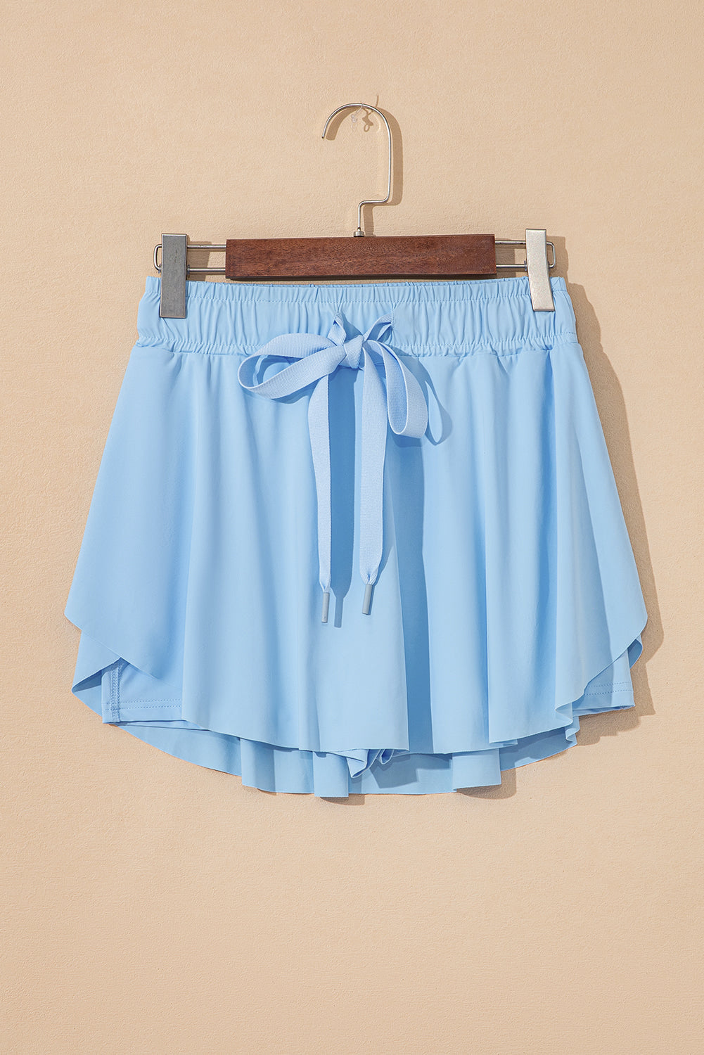 Sky Blue Drawstring High Waist Lined Tennis Skorts eAura