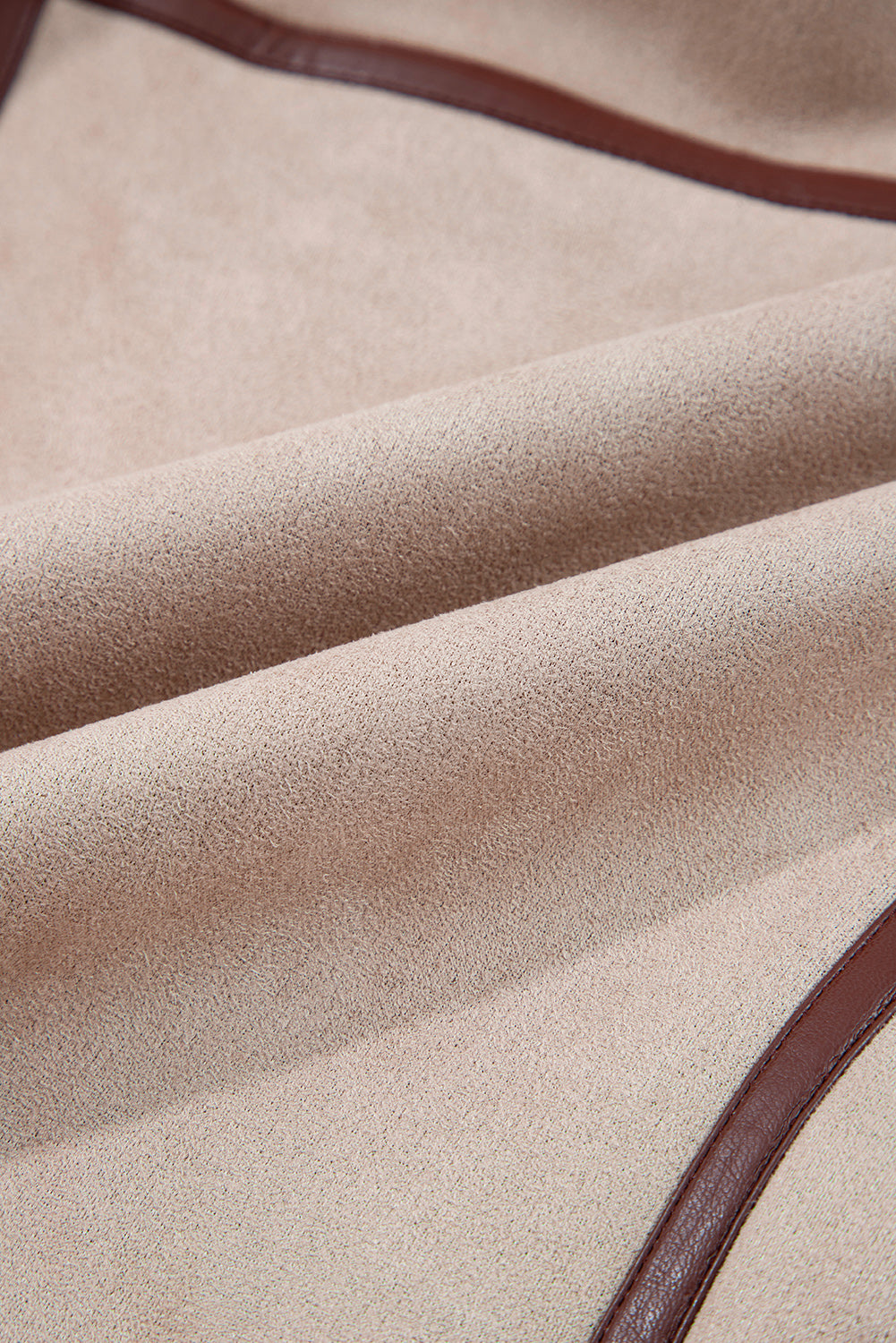 Sherpa Lined Faux Suede Lapel Collar Gilet Sleeveless Jacket - eAura