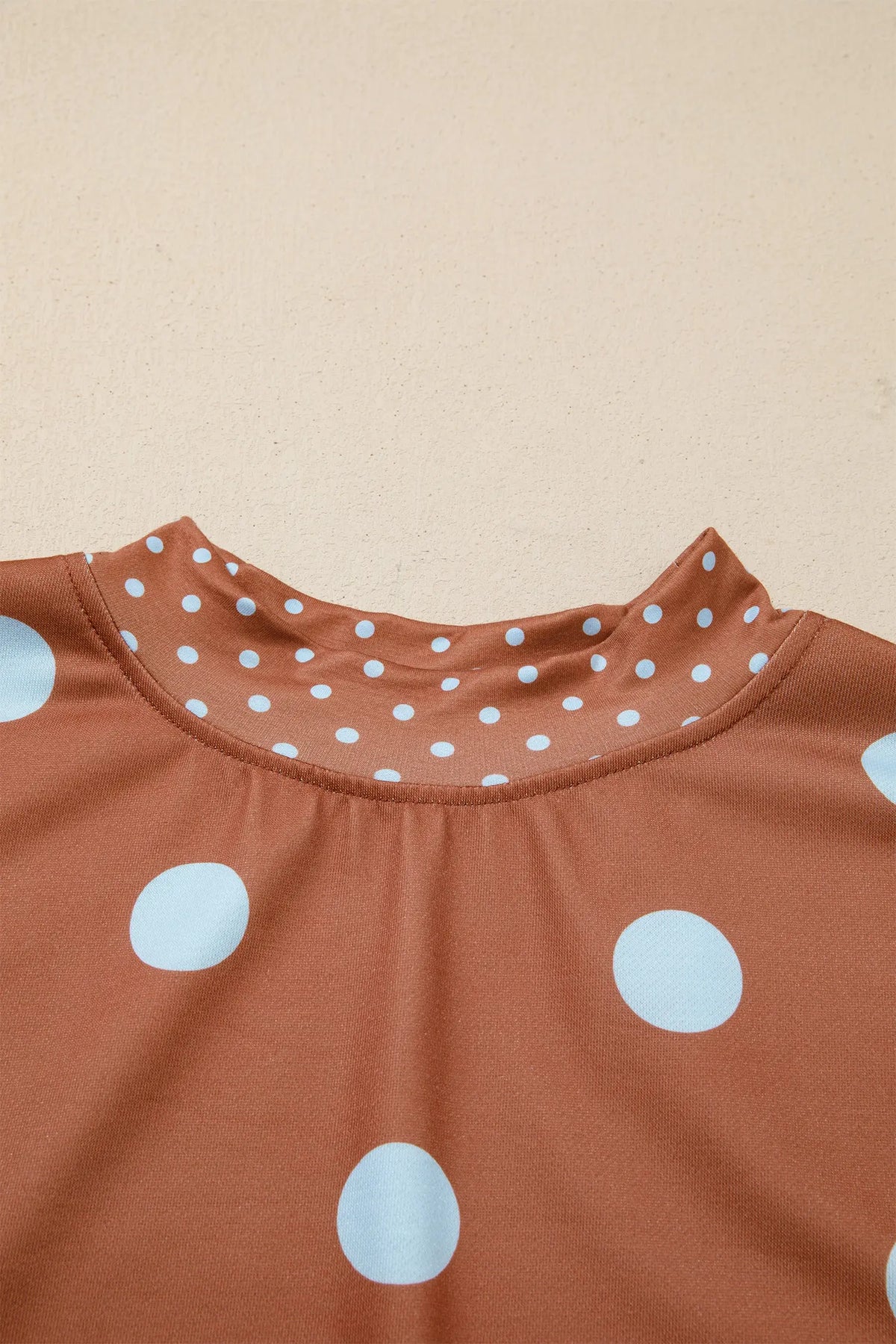 Polka Dot Print Contrast Detail Oversized Tunic Sweatshirt – Pink