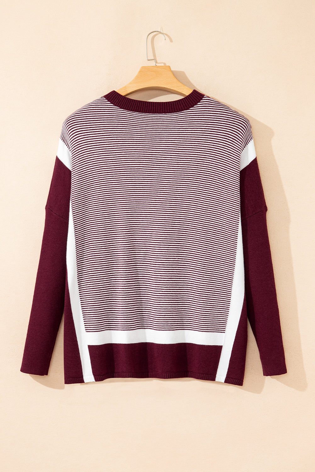 Striped Dolman Oversize Tunic Sweater - eAura