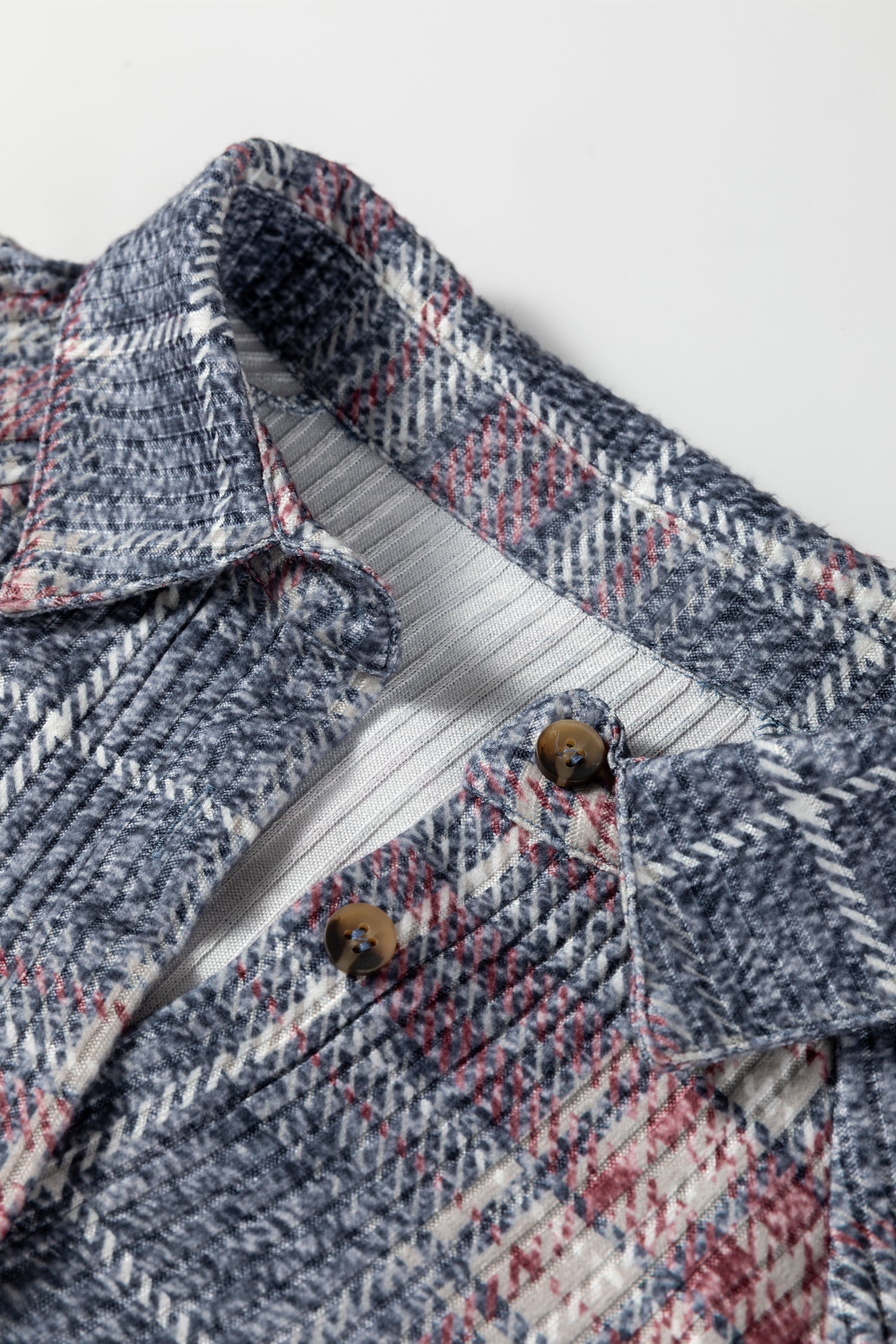 Multicolour Plaid Textured Chest Pocket Shirt - eAura