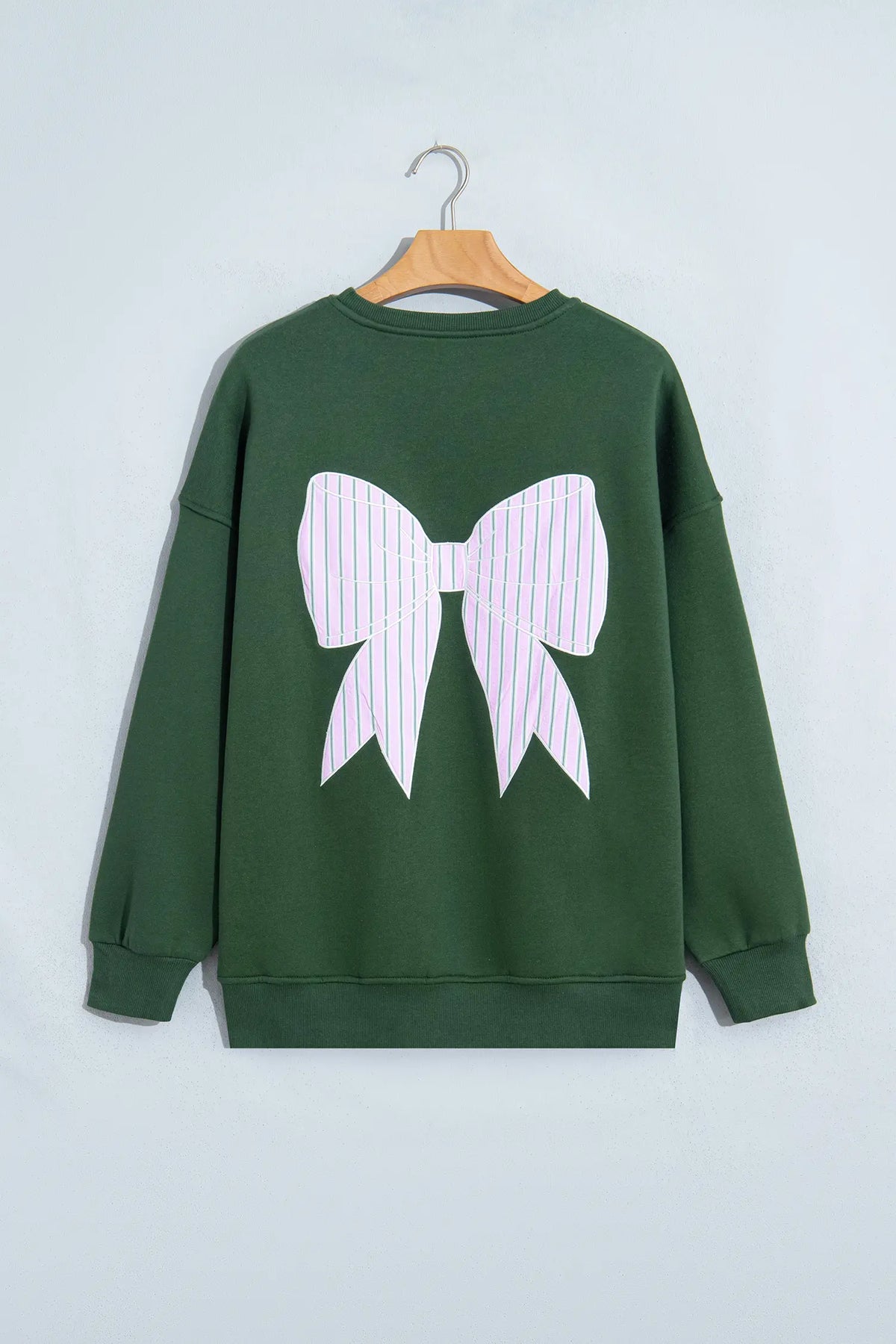 Striped Bow Graphic Oversized Sweatshirt