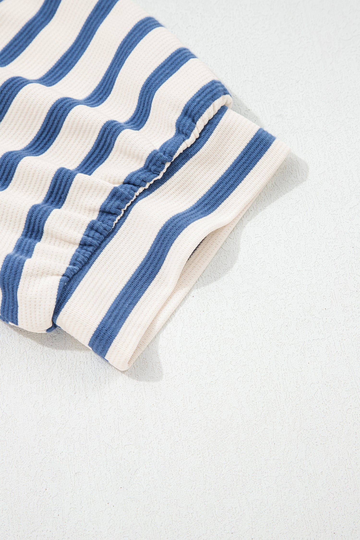 Short Puff Sleeve Color Block Polo Collar Blouse – Pink Stripe