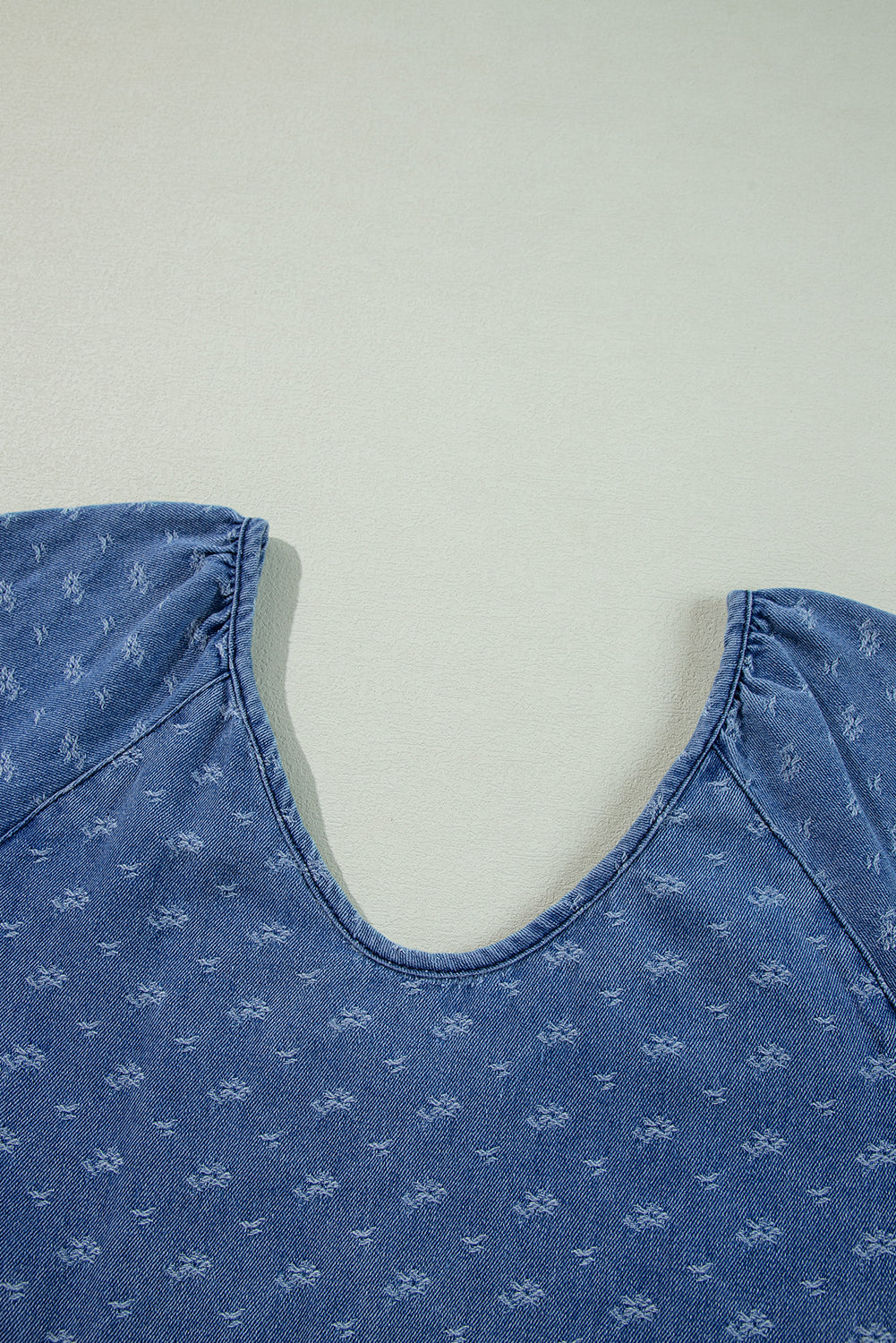 Ashleigh Blue Textured Open Back Loose Fit Denim Dress Beagle Boutique Fashion Outlet