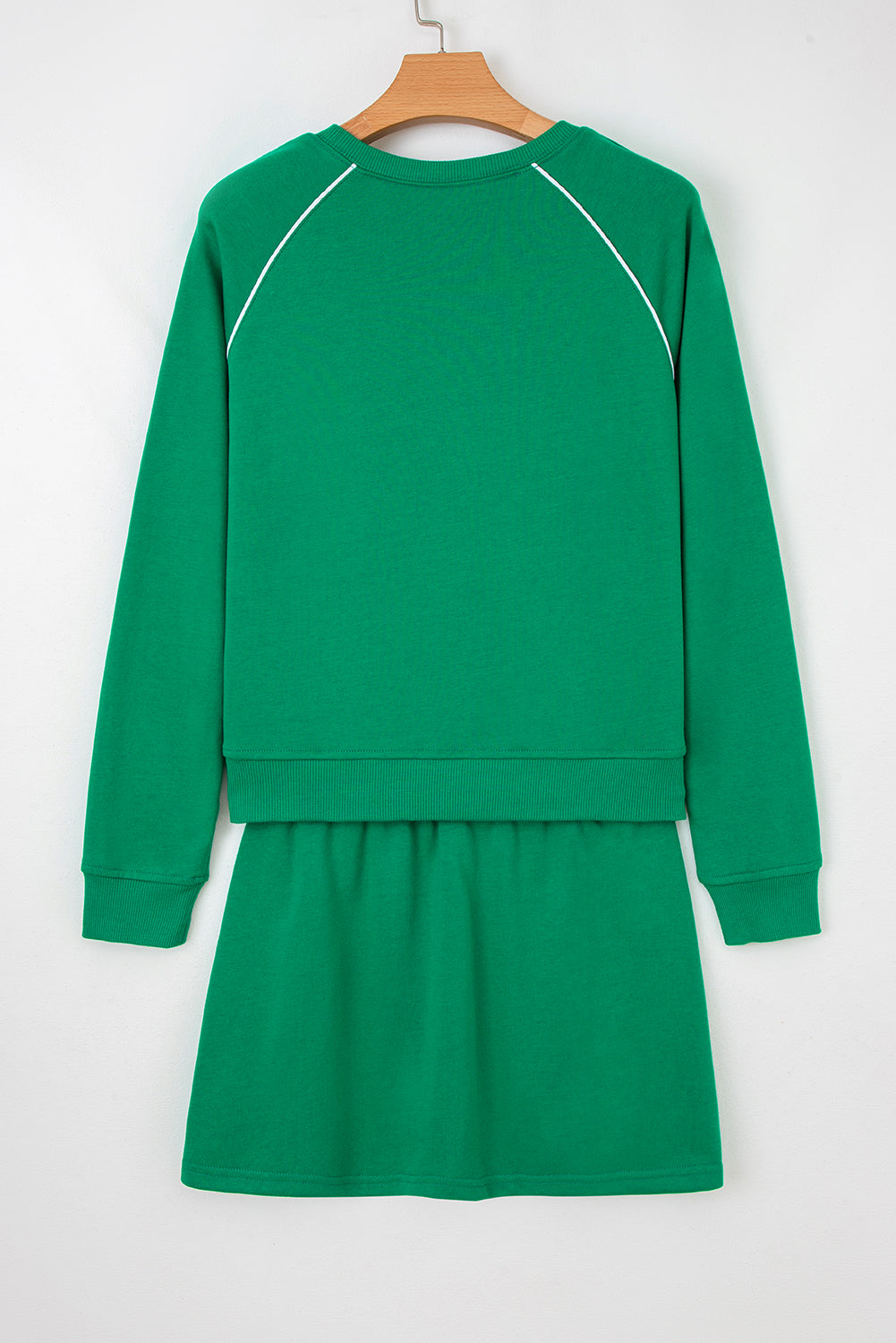 Piping Contrast Crewneck Pullover and Mini Skirt Co-ord Set - eAura