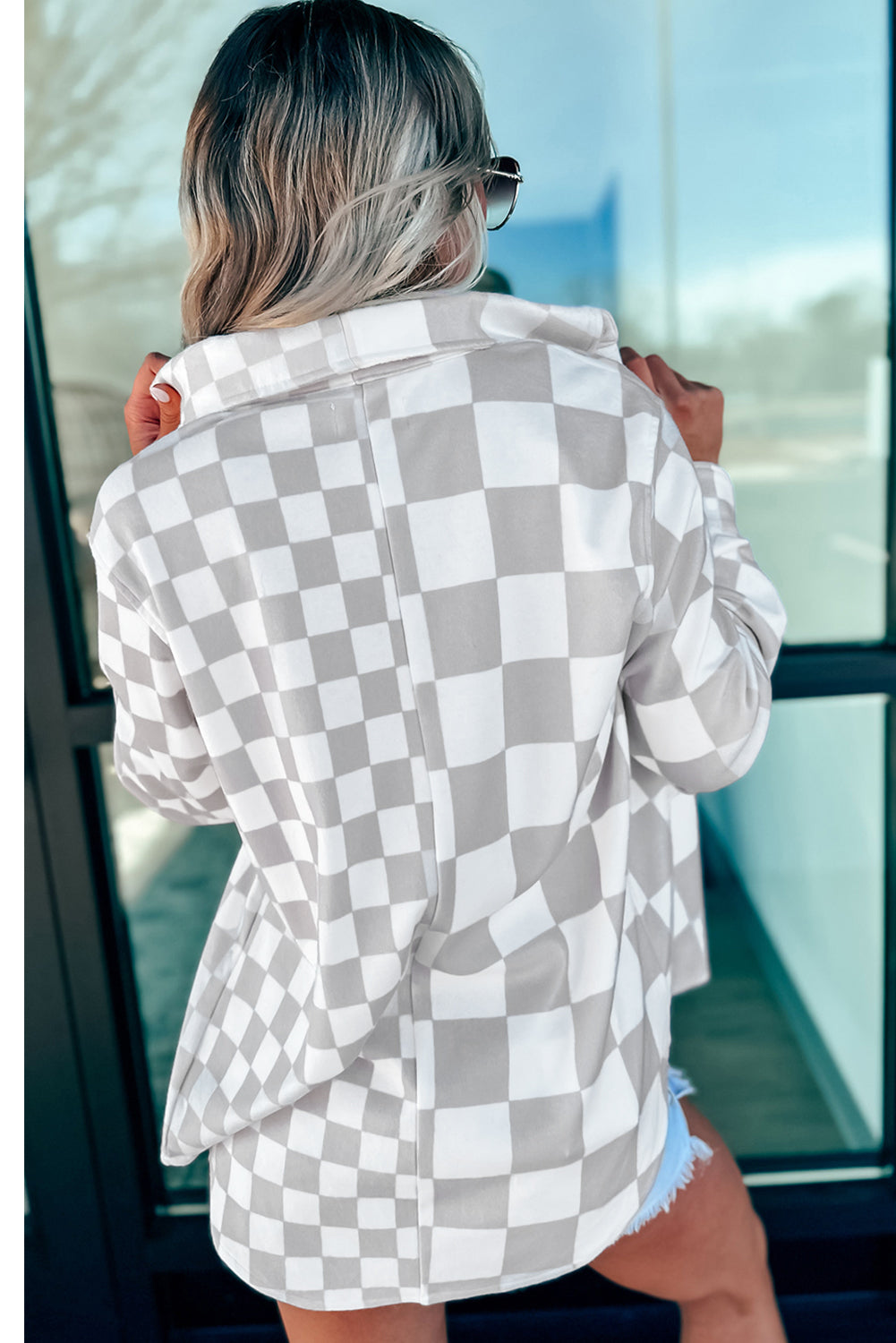 Checkered Buttoned Down Casual Jacket - eAura