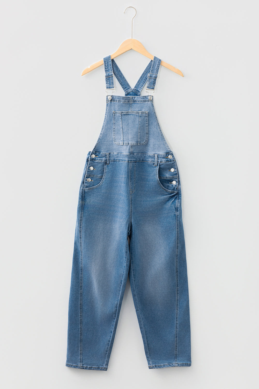 Adjustable Buckle Barrel Denim Dungarees Overalls - eAura