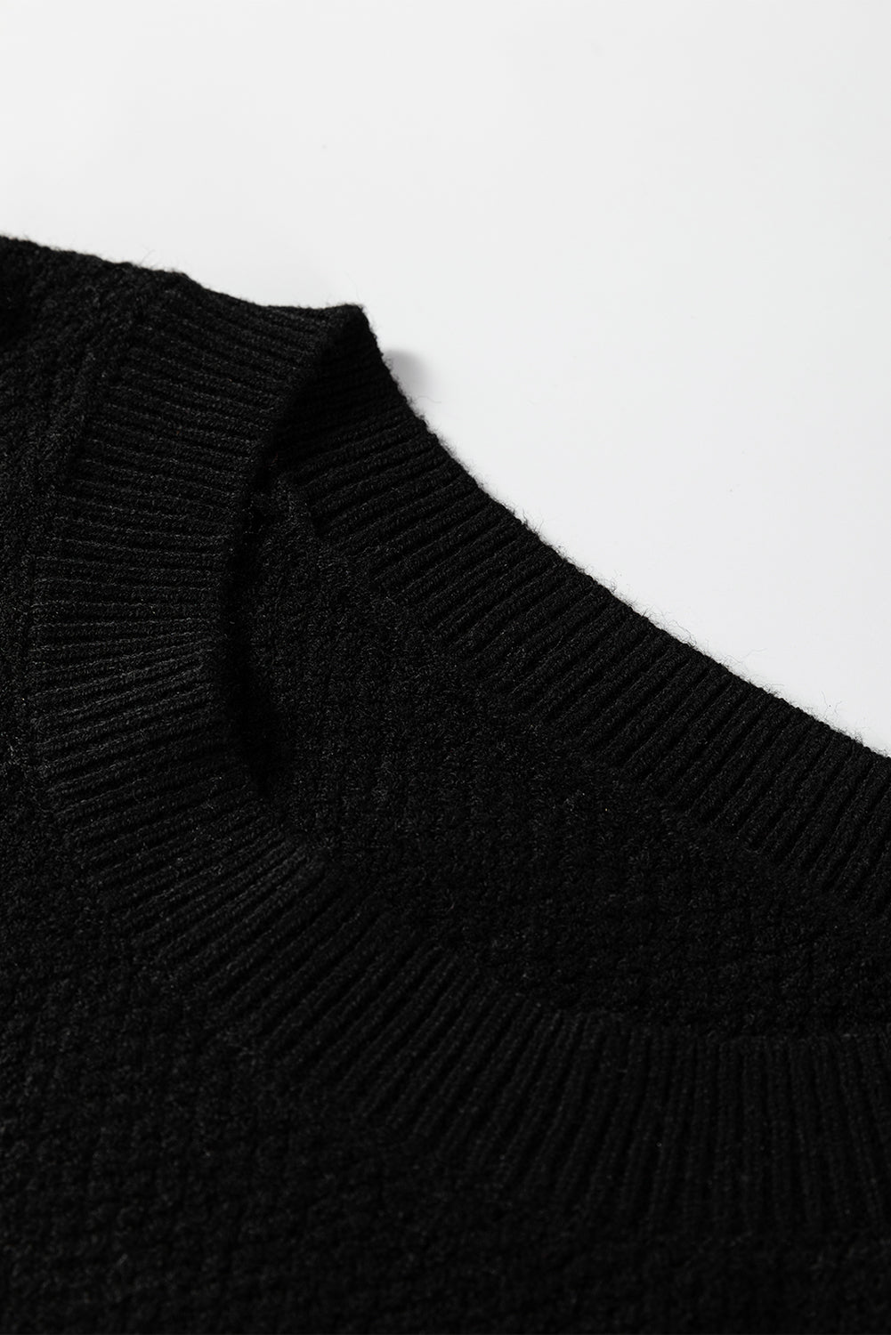 Colour Block Knit Striped Sleeve Detail Casual Sweater - eAura