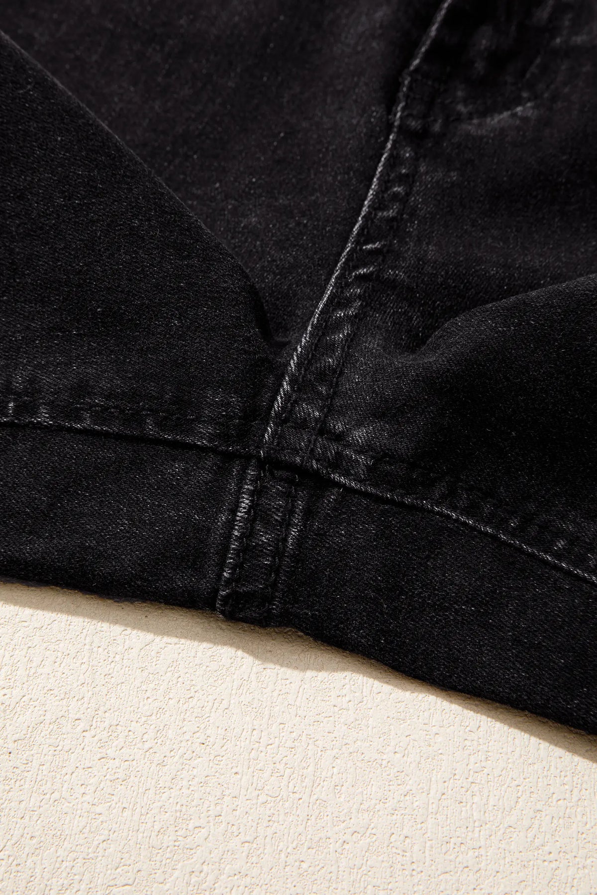 Studded Detail Straight Leg Casual Loose Jeans – Black