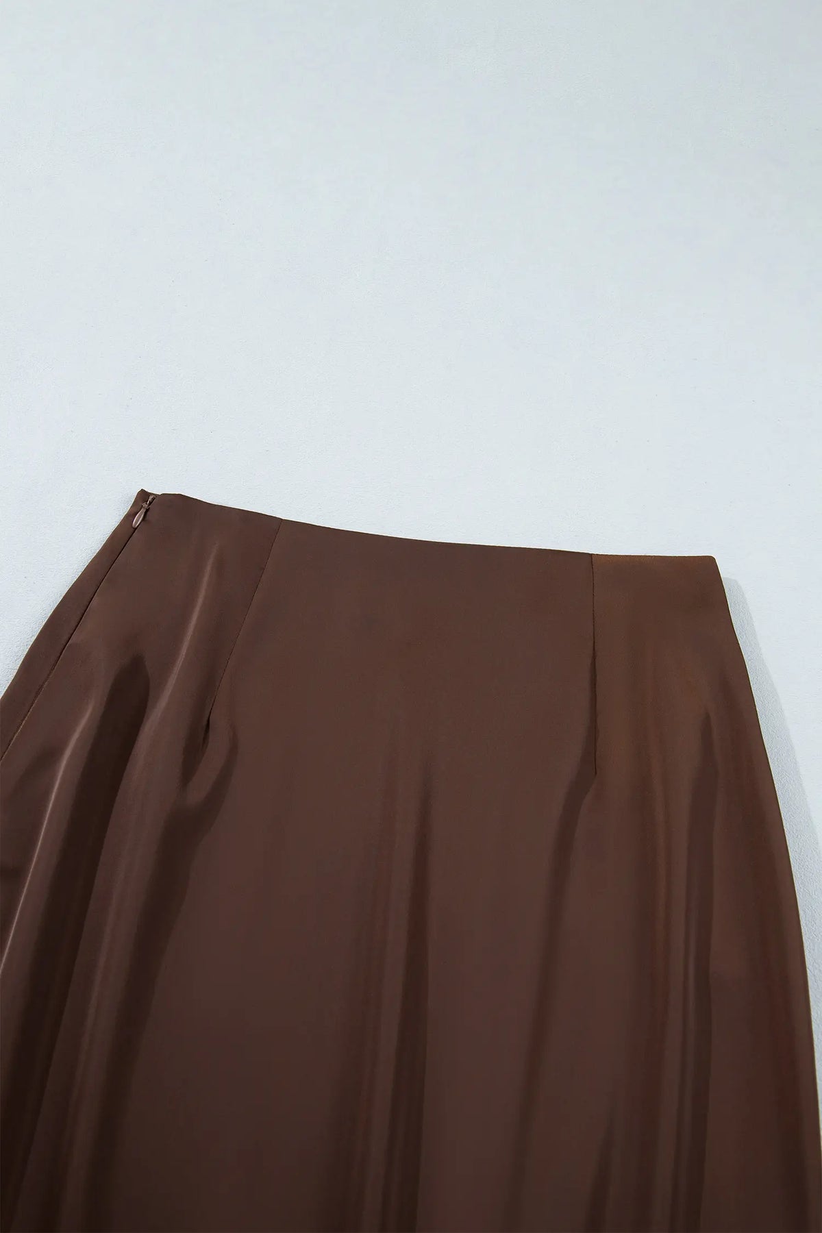 Lace Patchwork Hem Long Casual Shift Skirt – Dark Brown