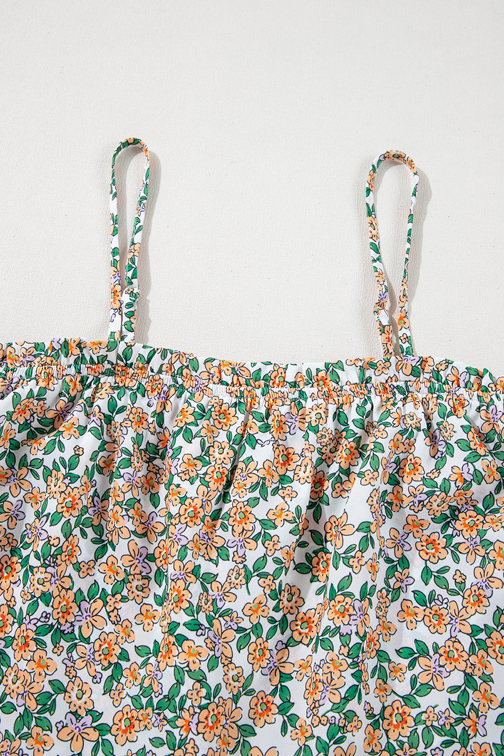 Boho Floral Spaghetti Strap Ruffle Summer Top eAura