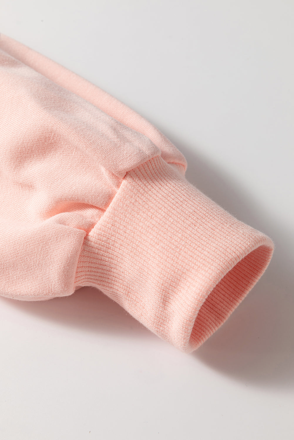 Apricot Pink Sequined Bowknot Drop Shoulder Oversized Sweatshirt eAura