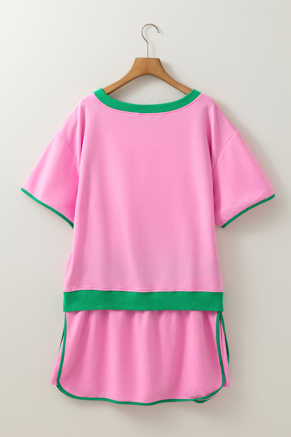 Plus Size Contrast Trim T-Shirt and Skirt Two Piece Co-ord Set Dear-Lover Dropshipping