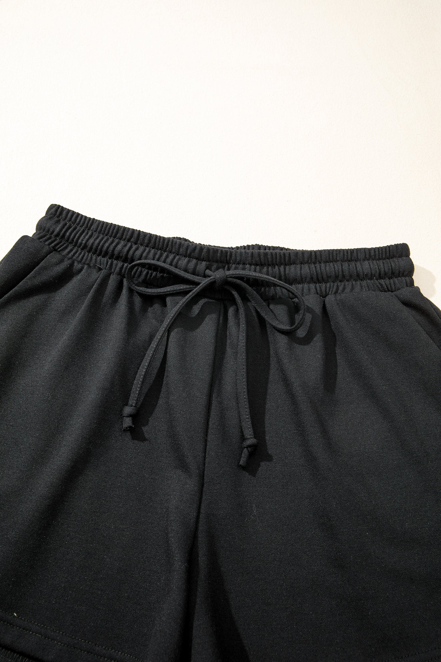 Contrast Leopard Bow Patched V-Neck Loose Tee Drawstring Shorts Co-ord Set