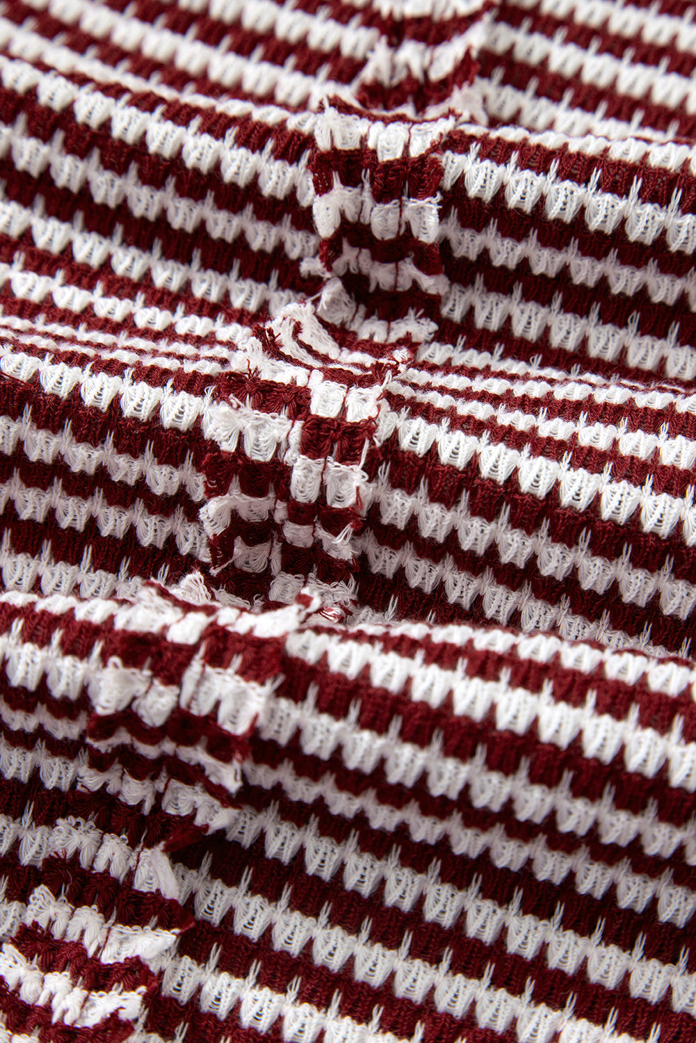 Stripe Ribbed Trim Drop Shoulder Long Sleeve Oversize Top - eAura