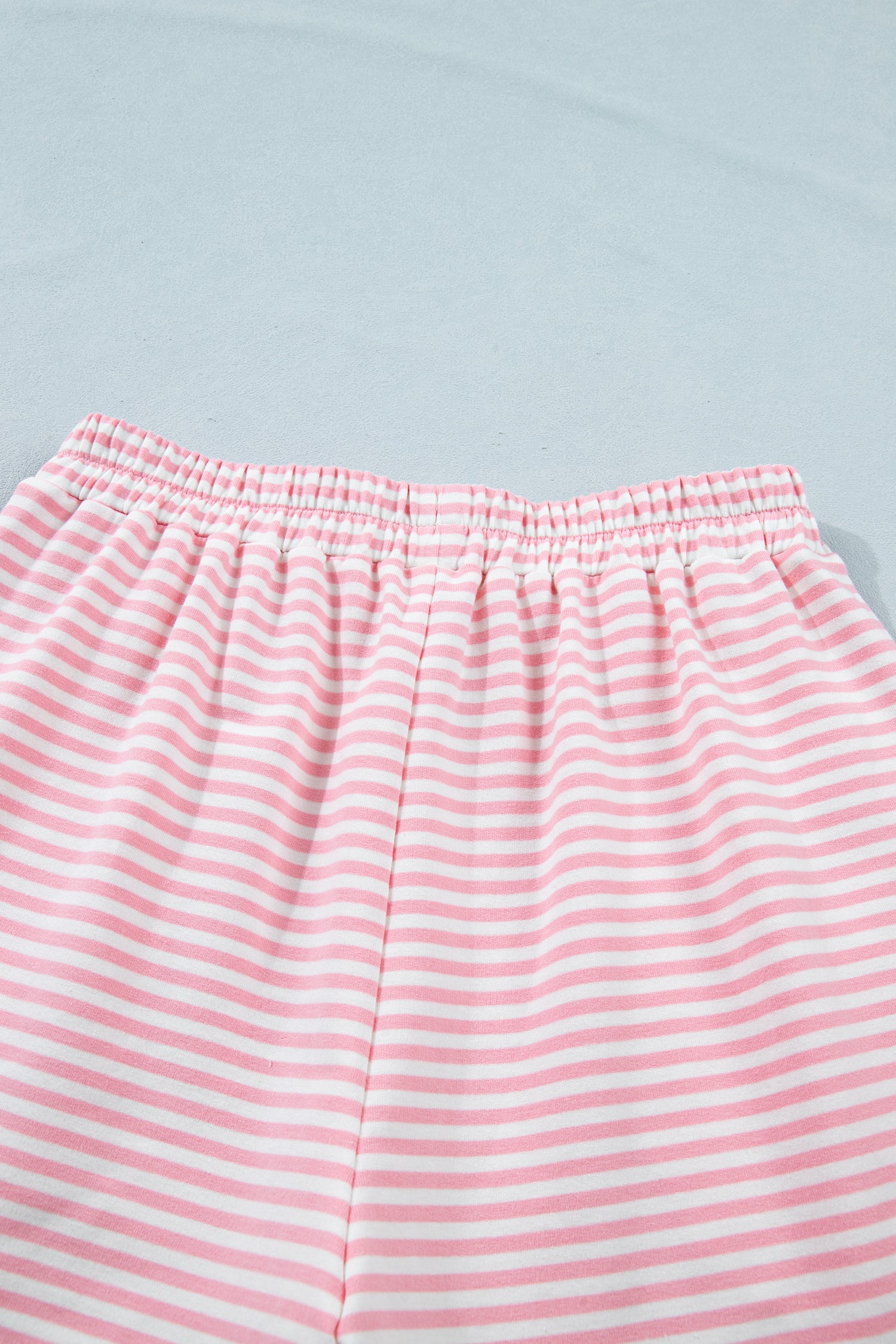Stripe Cuffed Sleeve Contrast Mock Neck Tee Casual Co-ord Short Set