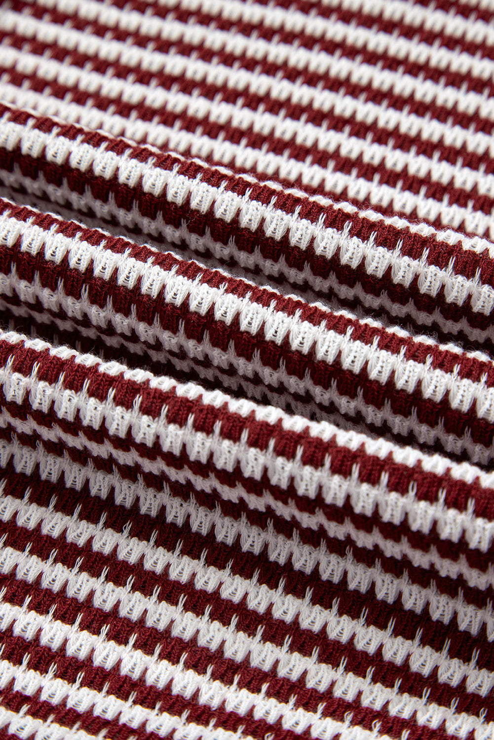 Stripe Ribbed Trim Drop Shoulder Long Sleeve Oversize Top - eAura