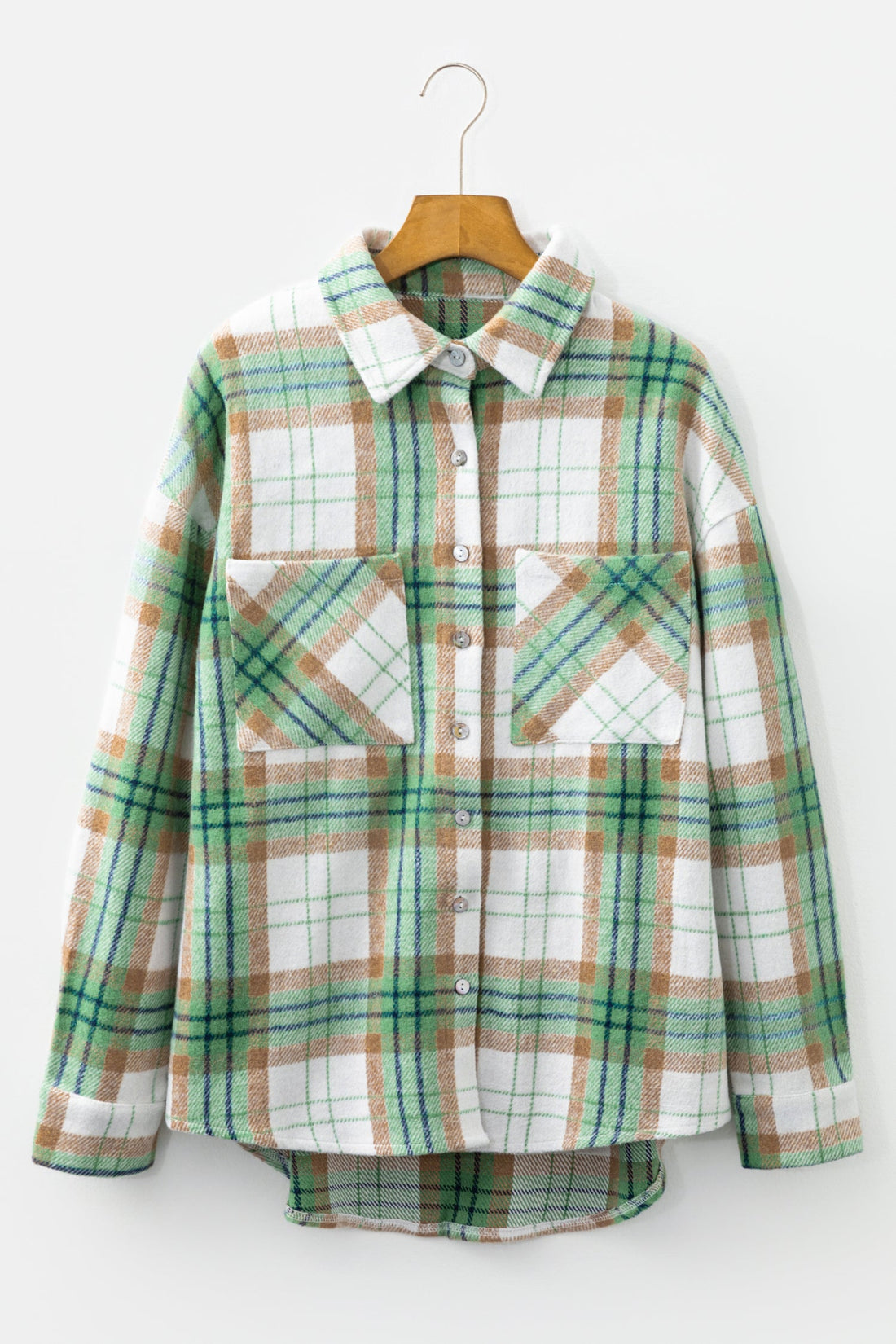 Red Plaid Casual Flannel Shacket - eAura