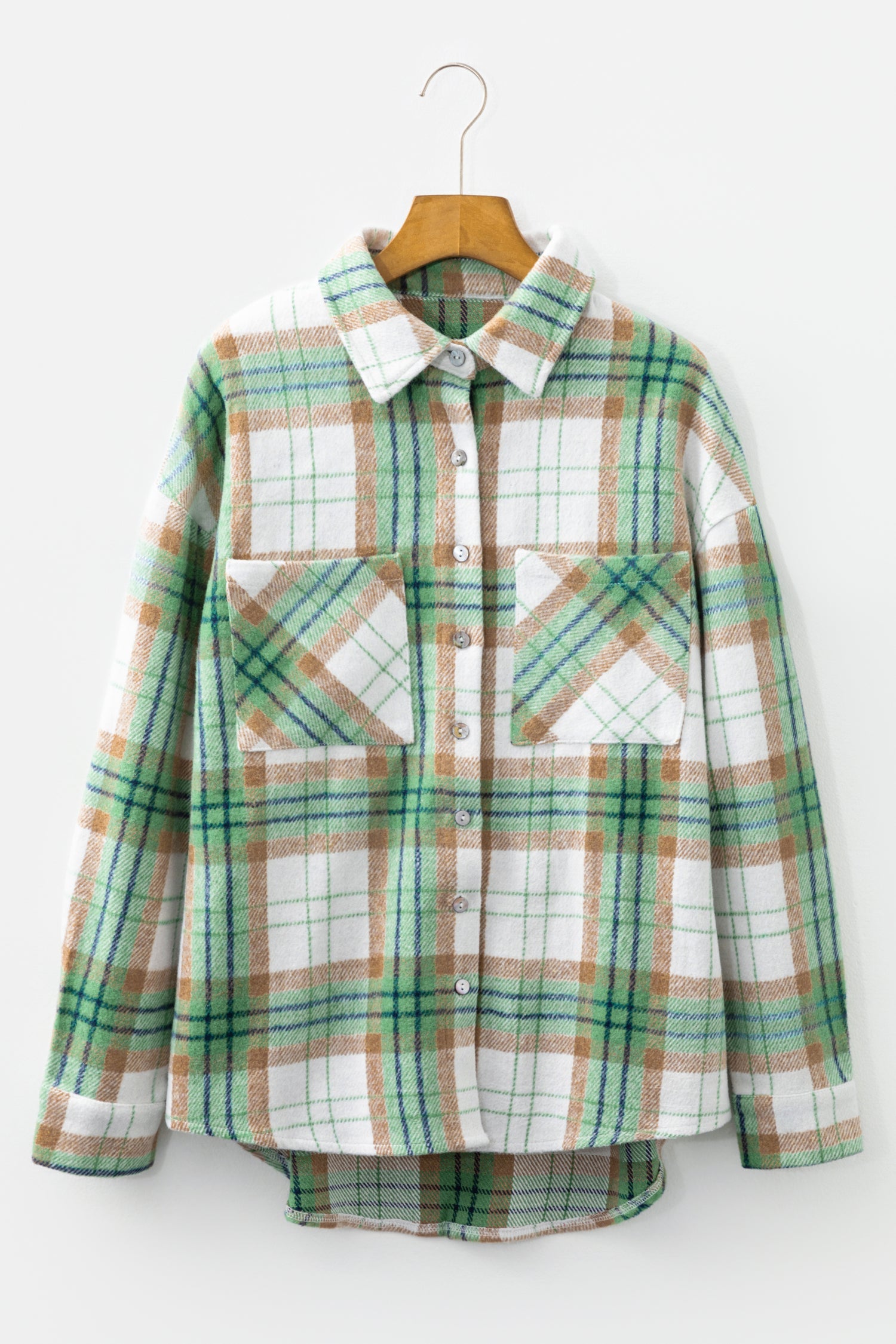 Red Plaid Casual Flannel Shacket - eAura