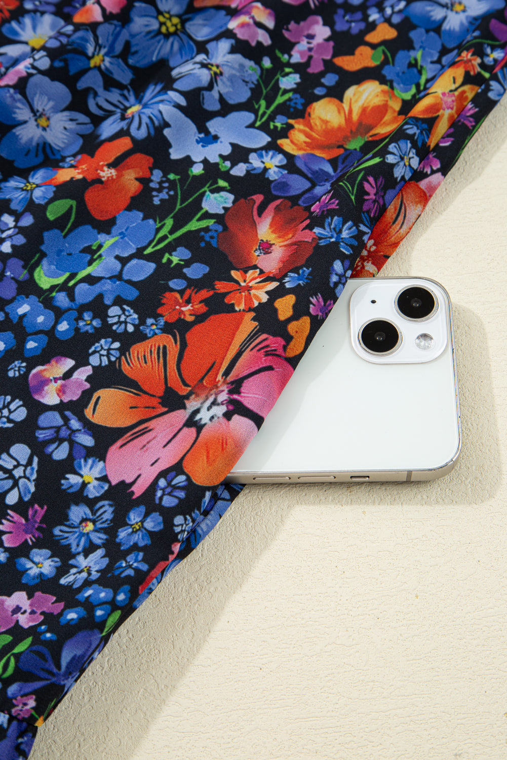 Floral Print Tassel Tie V-Neck Long Sleeve Flowy Long Dress - eAura