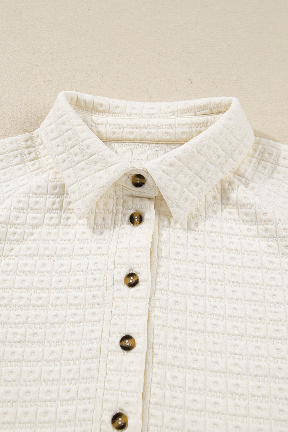 Textured Half Button Collared Sweatshirt - eAura