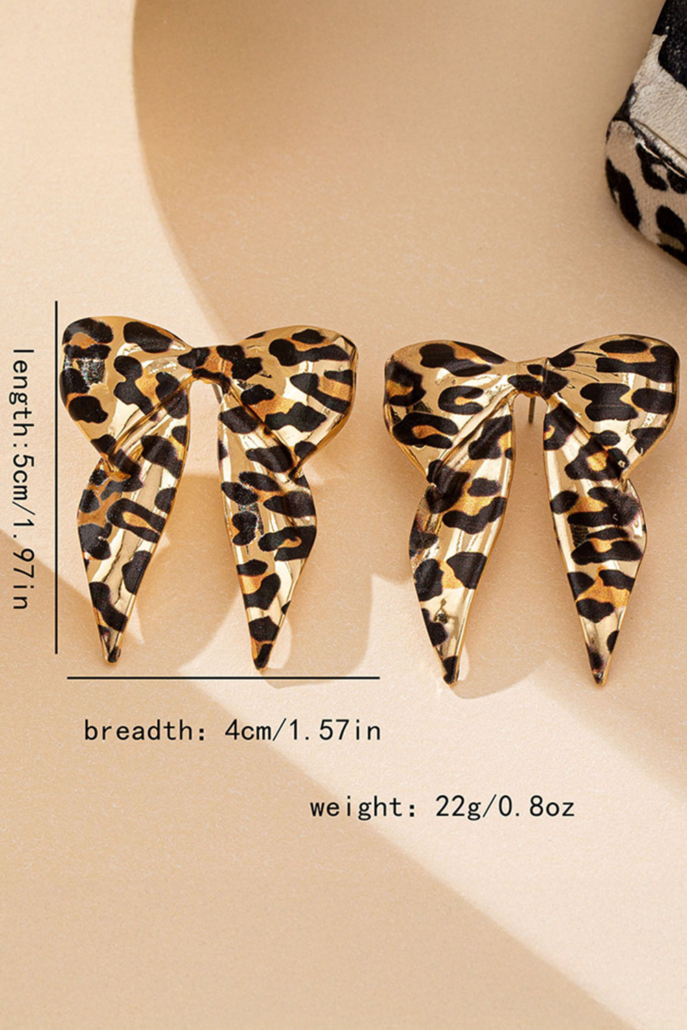 Leopard Print Bowknot Shape Earrings - eAura