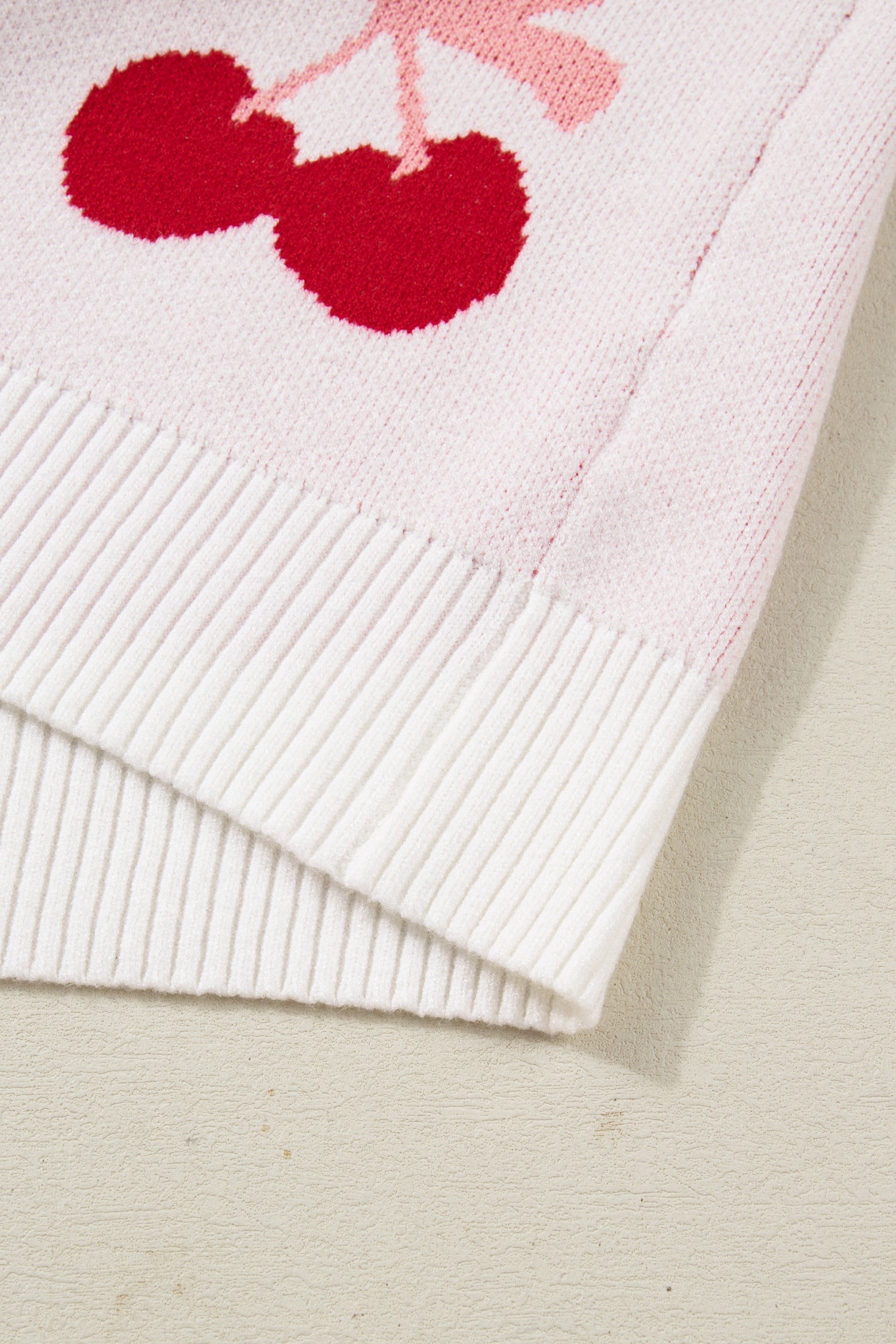 Cherry Pattern Drop Shoulder Sweater - Sweaters & Cardigans/Sweaters
