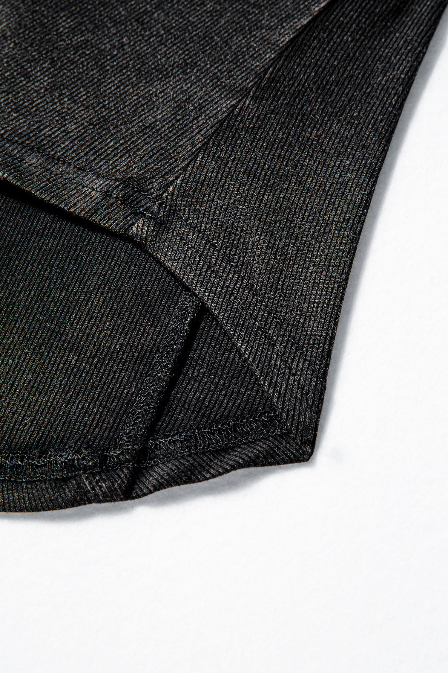 Exposed Seam Ribbed Long Sleeve Top