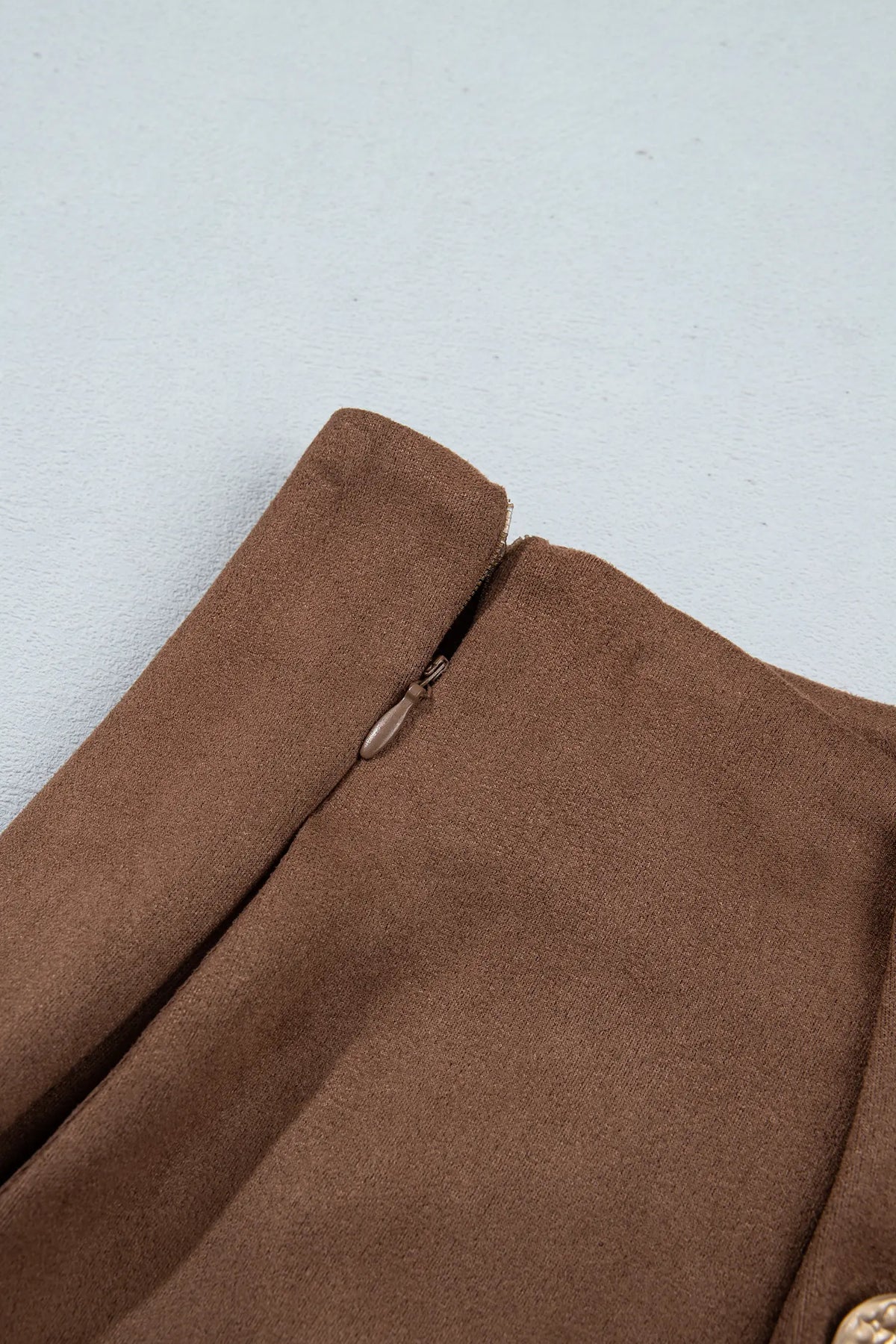 Mini skirt asymmetric wrap with button detail
