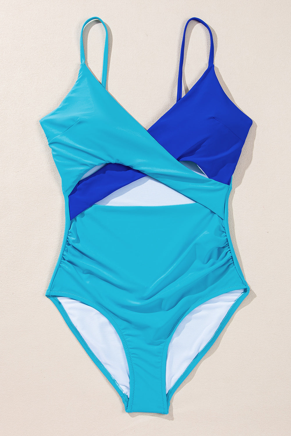 Crossover Colourblock Cutout One Piece Swimsuit eAura
