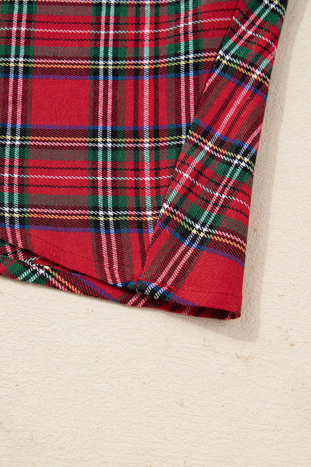 Plus Size Plaid Half Button Long Sleeve Holiday Dress - eAura