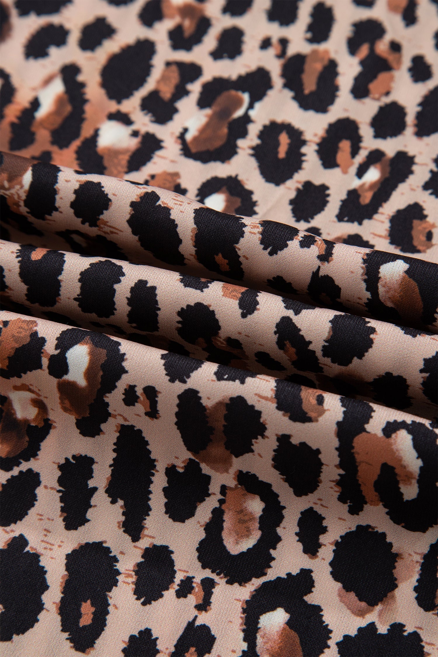 Striped Leopard Print Patchwork Button Up Shirt - eAura