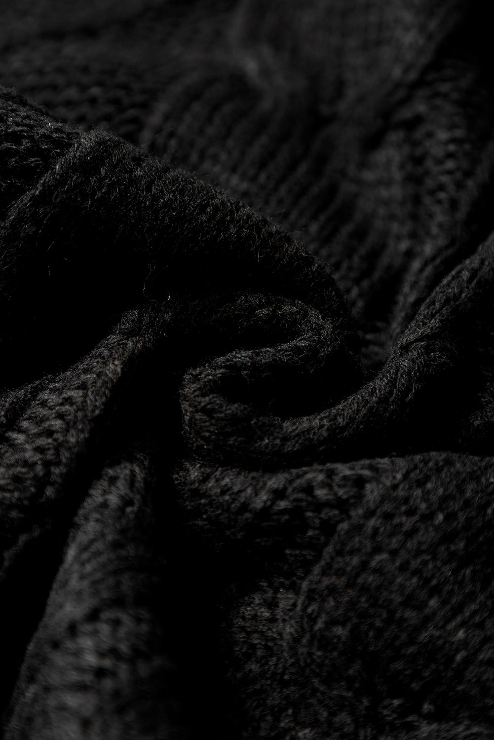 Black Cable Knit Colourblock Satin Bowknot Short Sleeve Sweater eAura
