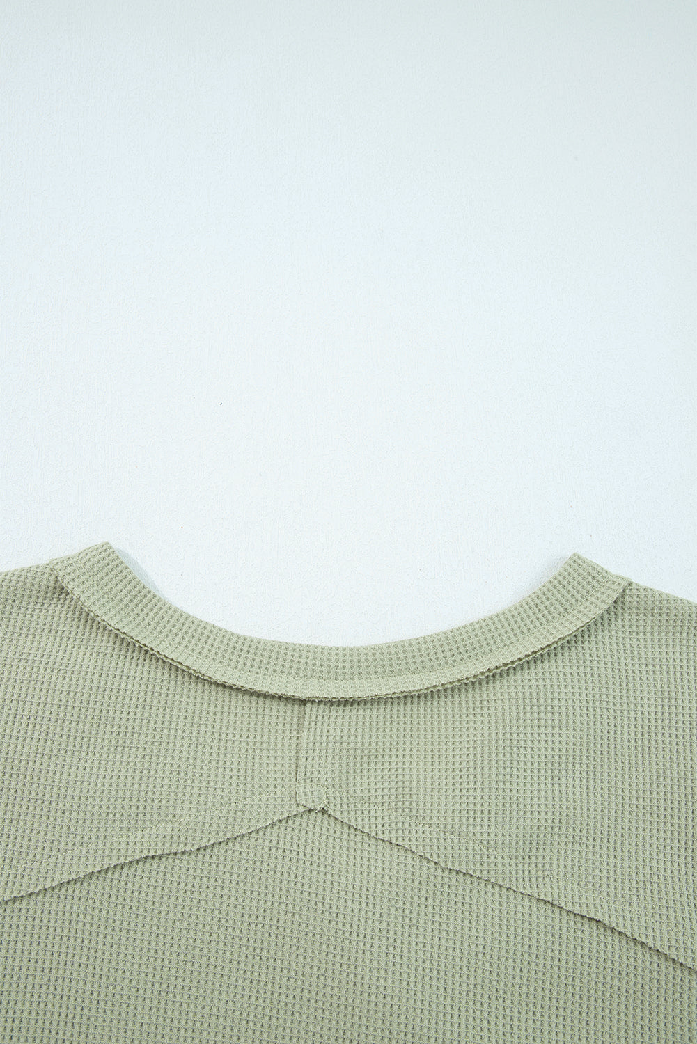 Exposed Seam Waffle Striped Patchwork Baggy Pullover - eAura