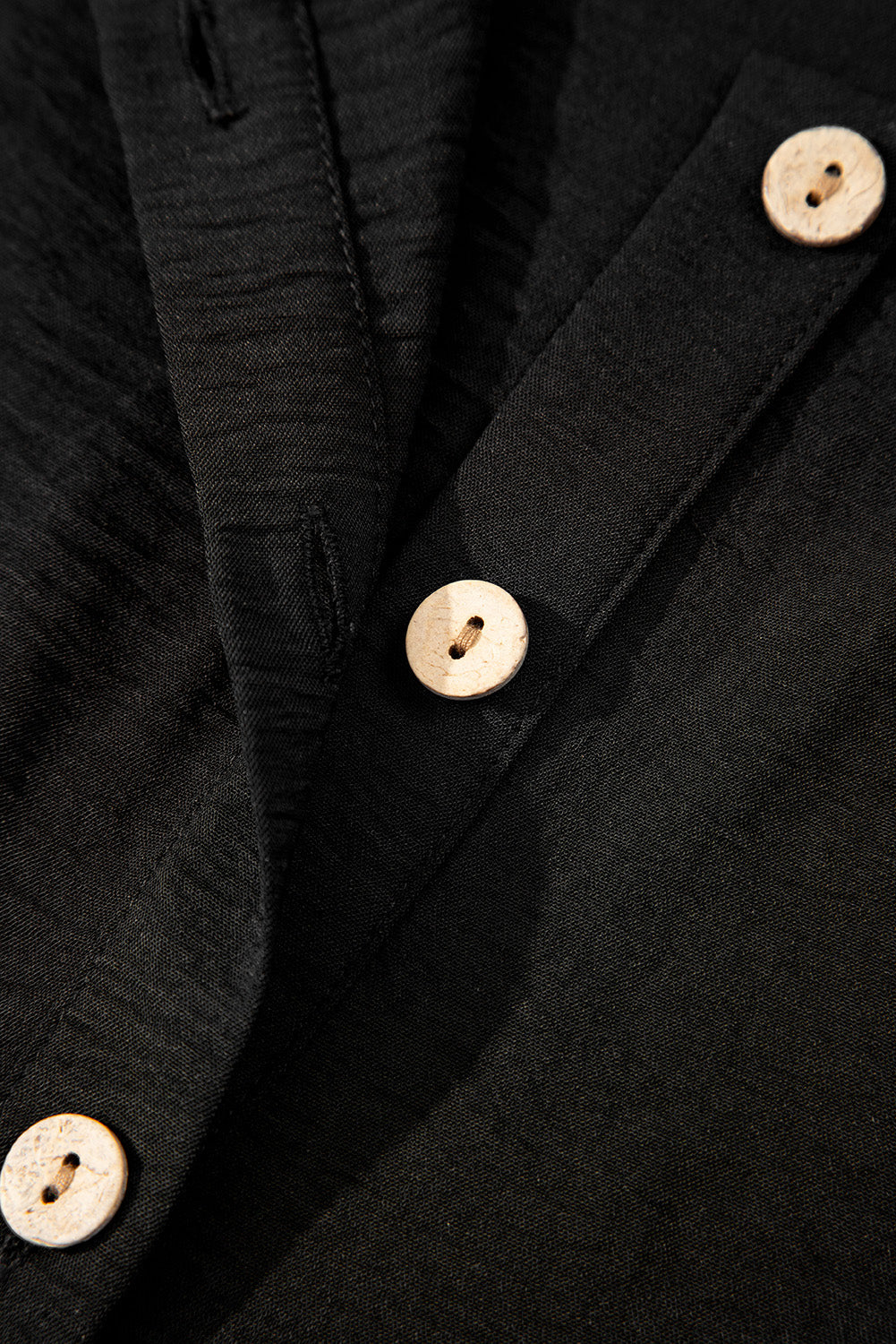 Black Buttoned Vest Drawstring Wide Leg Trousers Co-ord Set eAura