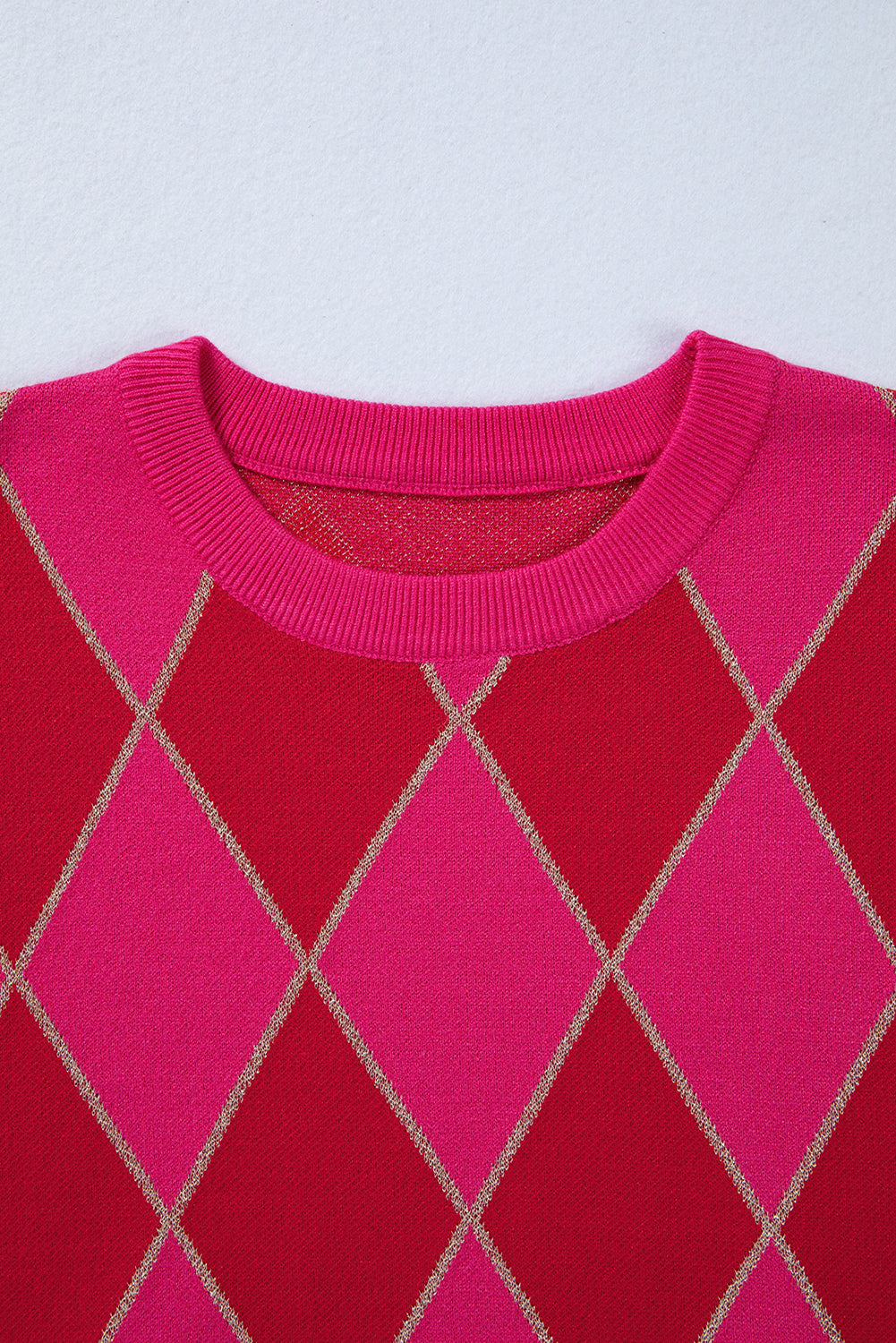 Glitter Rhombus Pattern Knit Casual Sweater - Sweaters & Cardigans/Sweaters