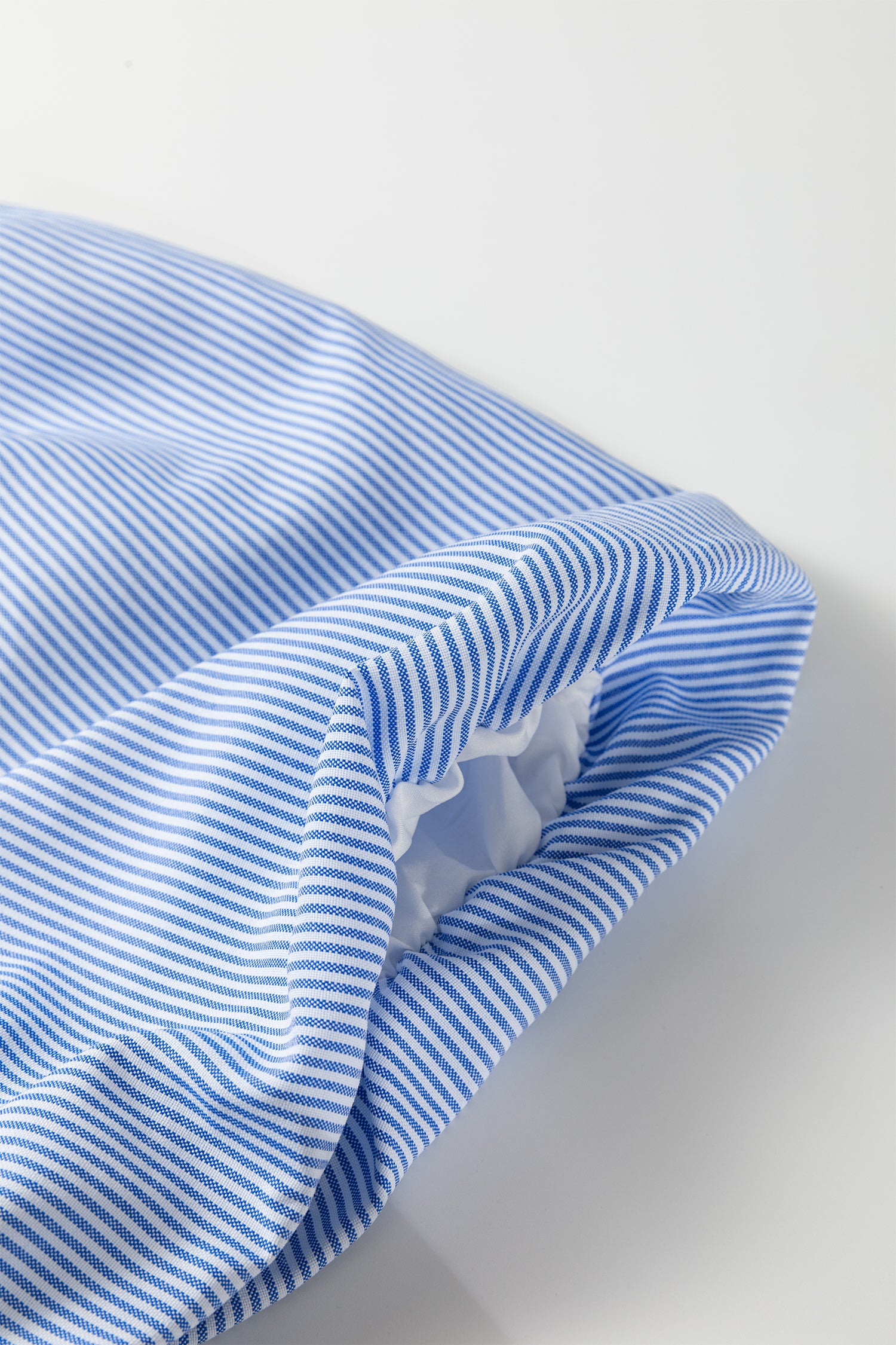 Stripe Shirred Detail Collar V-Neck Plus Size Midi Dress DL