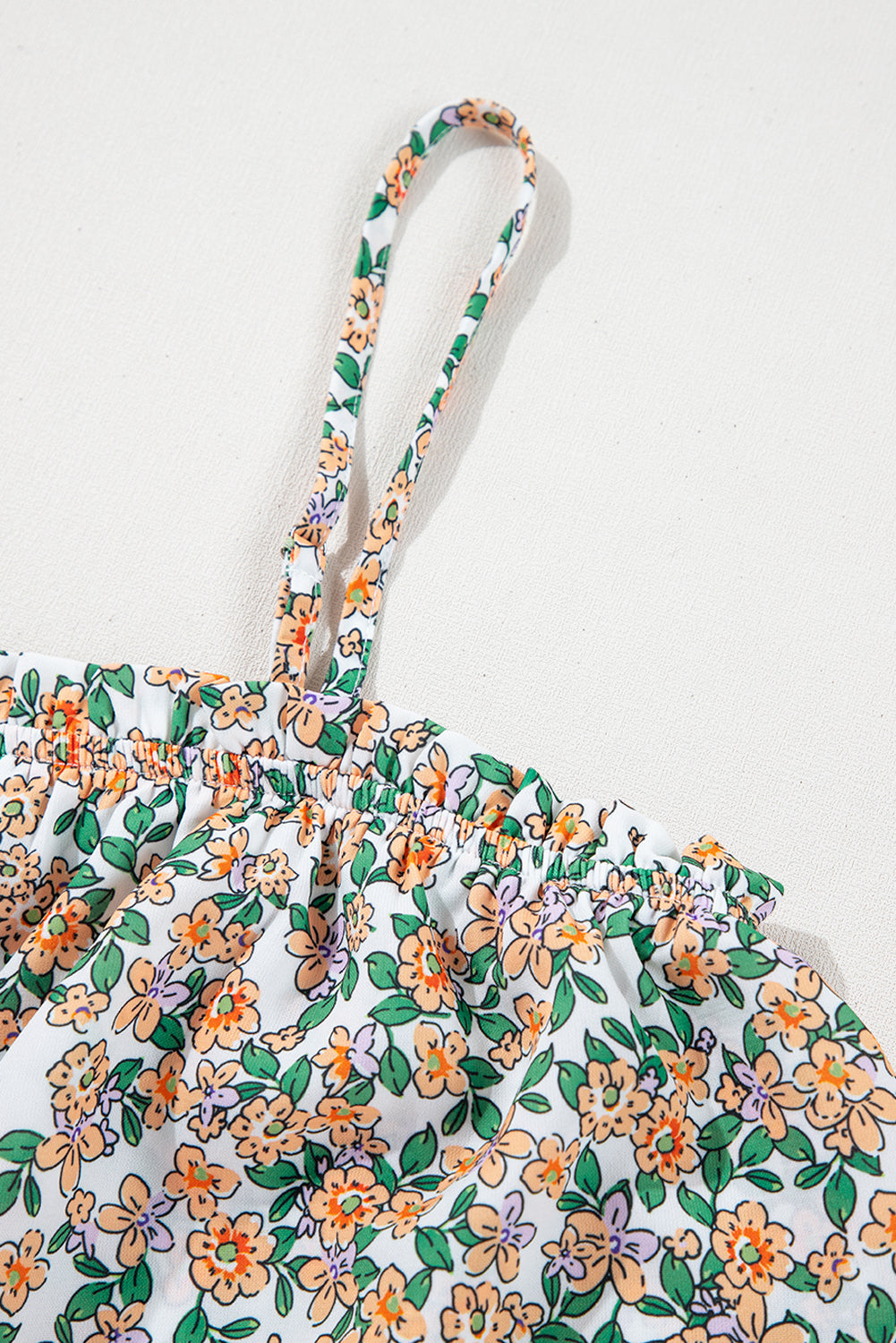 Boho Floral Spaghetti Strap Ruffle Summer Top eAura