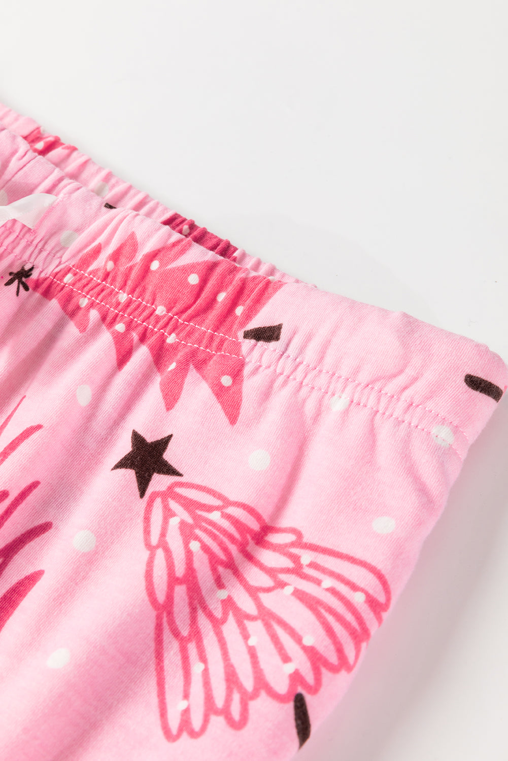 Pink Christmas Tree Print Long-Sleeve Pyjama Set eAura