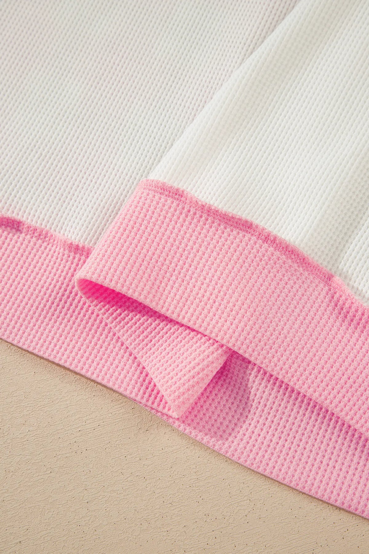 Colourblock Plaid Panel Long Sleeve Plus Size Blouse – Pink