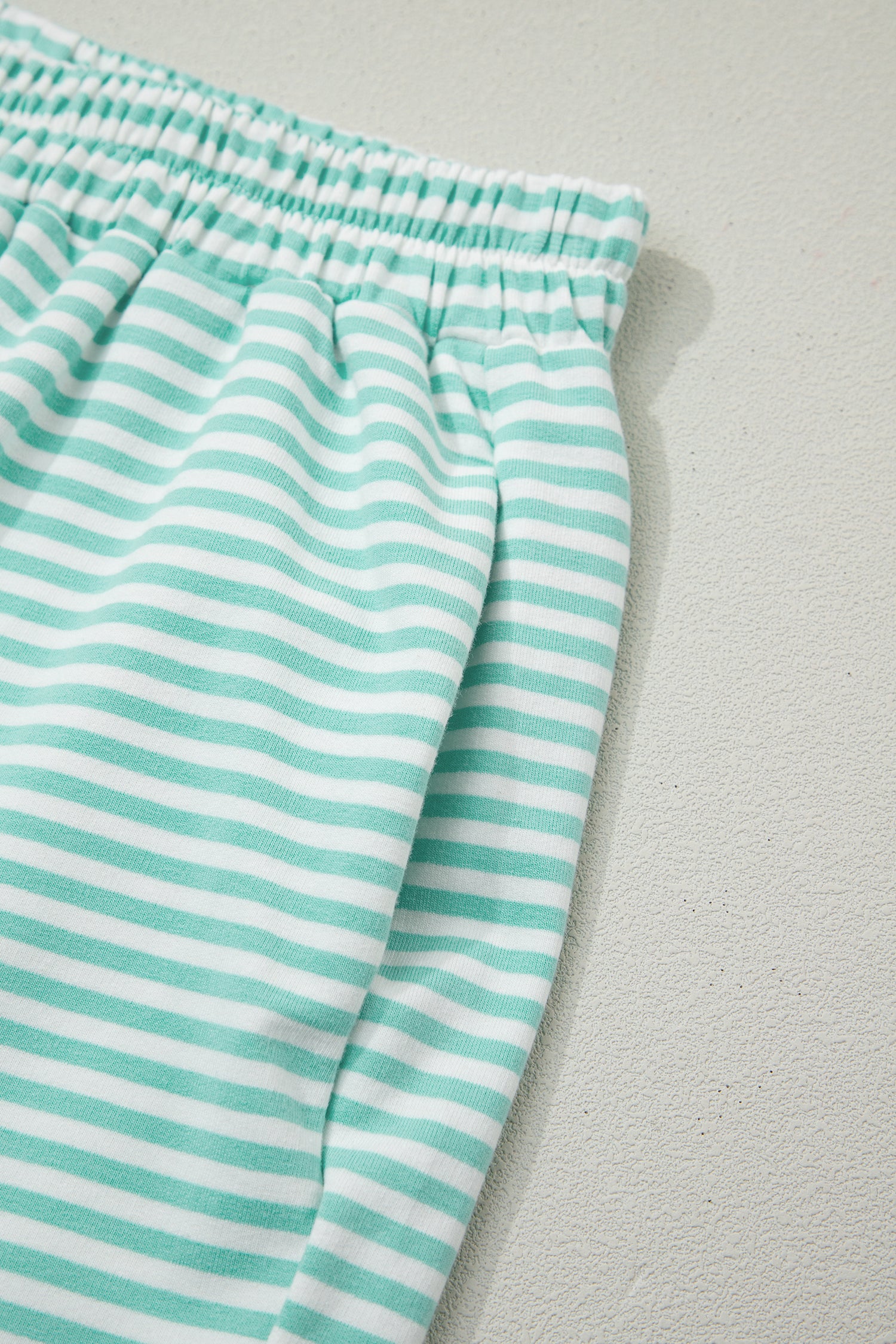 Stripe Oversize Mock Neck Sweatshirt and Shorts Set