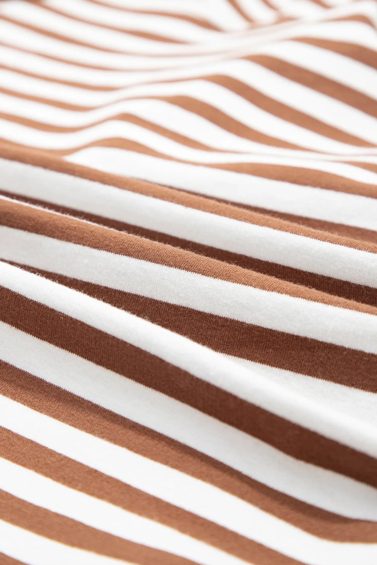 Colour Block Patchwork Quarter Zip Pullover Sporty Shorts Set – Brown Stripe