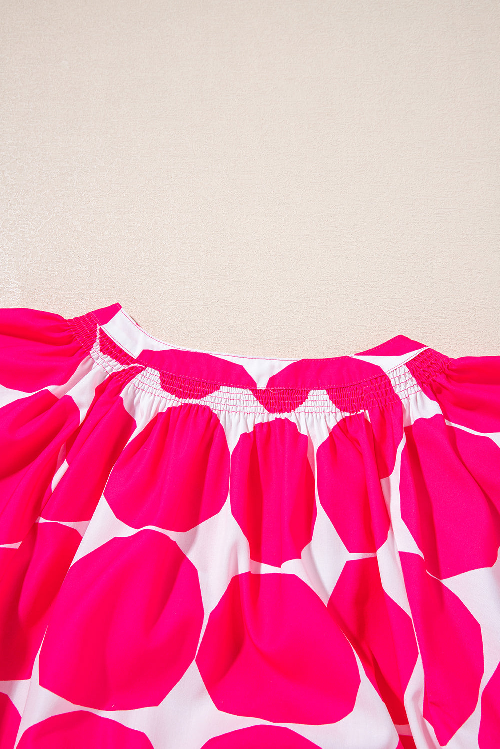 Rose Polka Dot Flutter Sleeve Notched Neck Tiered Flowy Dress - eAura