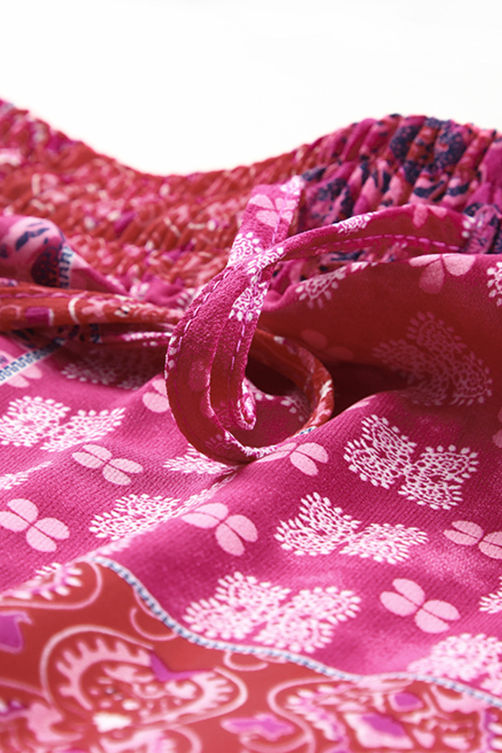 Tiered Paisley Print Pocketed Maxi Skirt